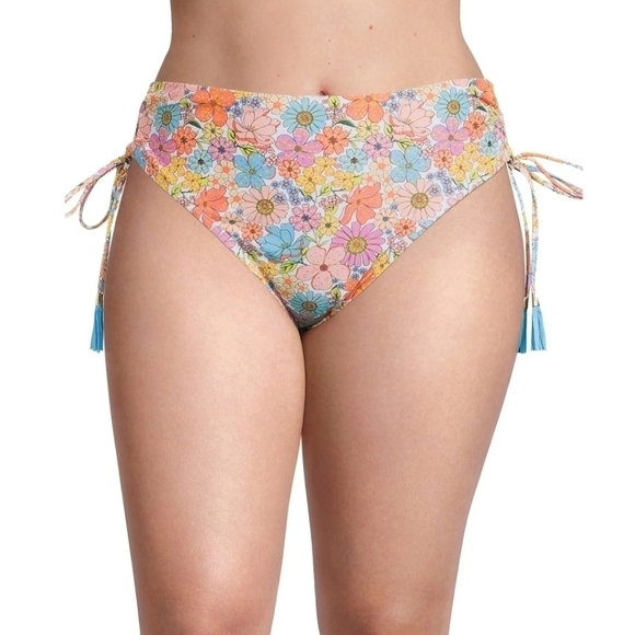 Time and Tru Women's Plus Size Printed Side Tie Bikini Swim Bottoms 3X NWT - Picture 1 of 10
